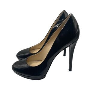 Brian Atwood Pumps Womens 7.5 Black Patent Leather Platform Stiletto Heels